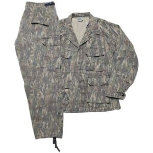 VTG 70s Vietnam Era Smokey Branch Camo Military Field Jacket Pants Set L/M 36x31